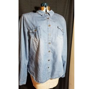 Light denim button up